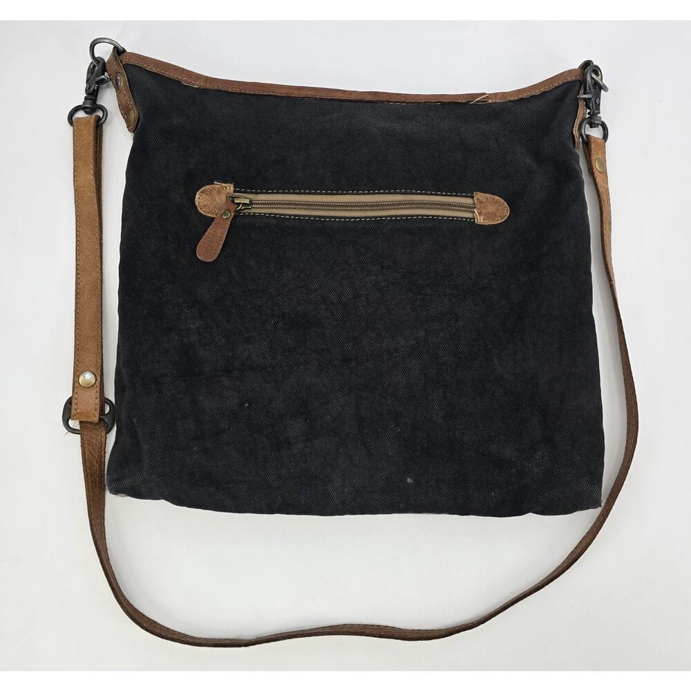 Myra Bag Tapestry & Leather Crossbody Shoulder Bag | Boho Western Rustic - Picture 2 of 5